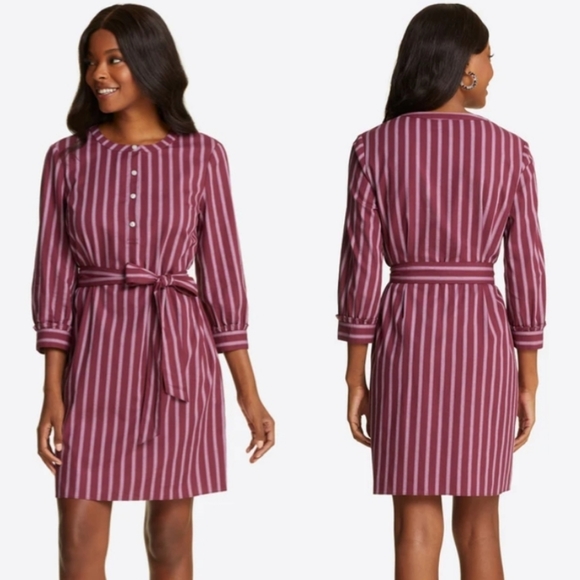 Draper James Dresses & Skirts - Draper James | Berry Stripe Belted Shift Dress NEW